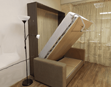 2. Подъемная шкаф-кровать + приставной диван